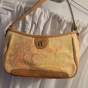 Etienne Aigner Tan and Cream Shoulder Bag